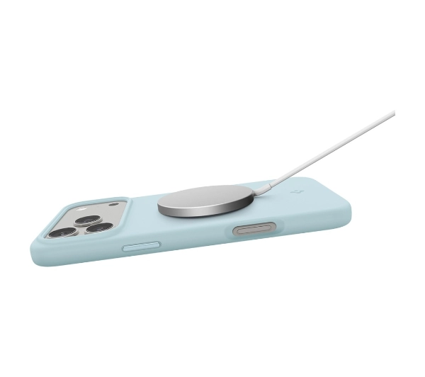 Spigen Silicone Fit MAG MagSafe do iPhone 17 Pro Niebieski