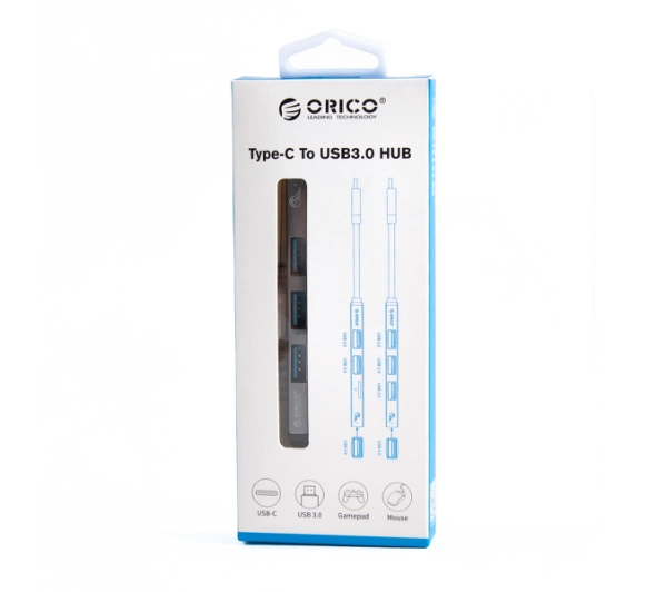 Orico AH-12F-GY-BP USB-C 3xUSB-A Szary