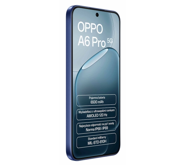 OPPO A6 Pro 5G 8/256GB 6,57" 120Hz 50Mpix Niebieski - ⚡ BESTSELLERY ⚡ - Kup na Raty - RRSO 0%
