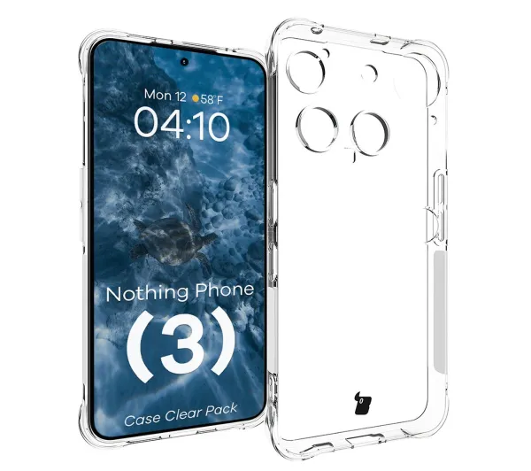 Bizon elastyczne etui Salpa + 2x szkło hartowane Clear Pack do Nothing Phone (3)