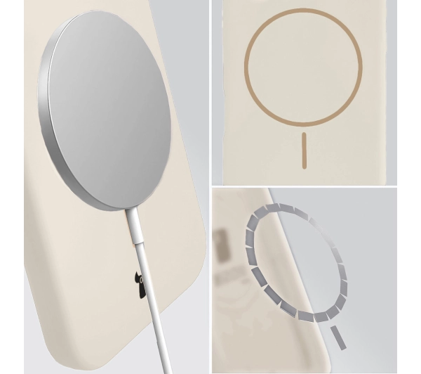 Bizon Silikonowe Soft  z MagSafe do Apple iPhone 17 Pro Max Ecru