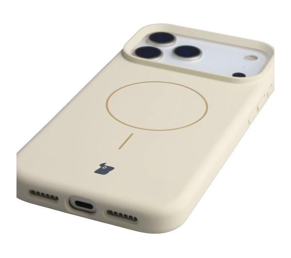 Bizon Silikonowe Soft  z MagSafe do Apple iPhone 17 Pro Max Ecru