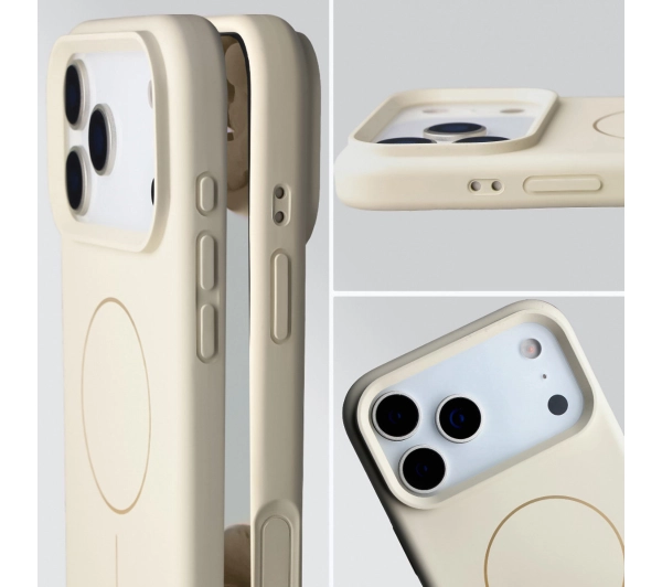 Bizon Silikonowe Soft  z MagSafe do Apple iPhone 17 Pro Max Ecru