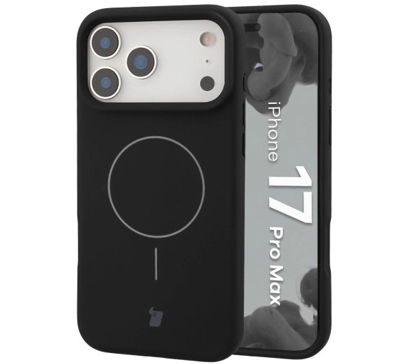 Bizon Silikonowe Soft  z MagSafe do Apple iPhone 17 Pro Max Czarny