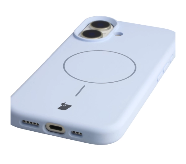 Bizon Silikonowe Soft  z MagSafe do Apple iPhone 17 Jasnoniebieski