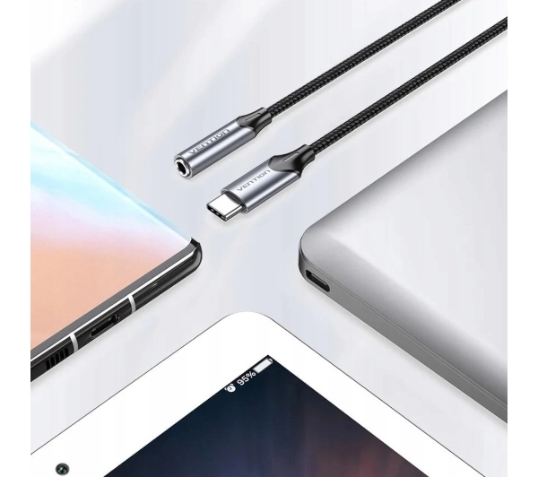 Vention BGMHA USB-C na 3,5mm jack DAC 0,1m Szary