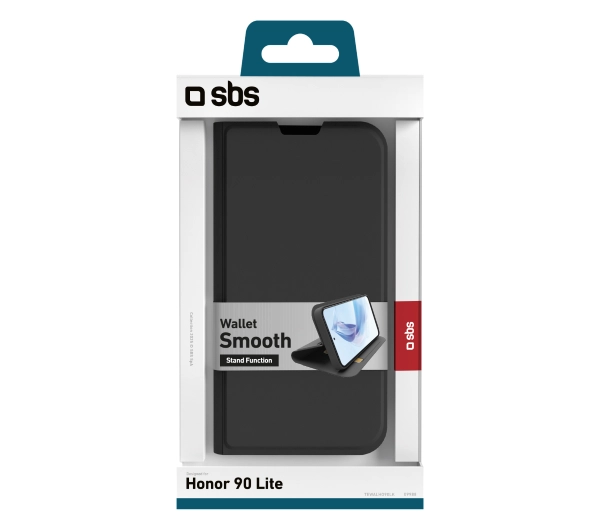 SBS Wallet Smooth do Honor 90 Lite Czarny