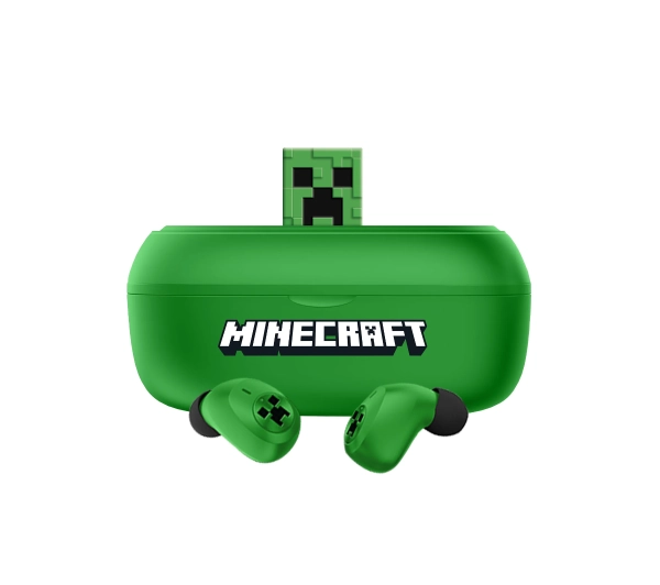 OTL Technologies Minecraft Creeper 3D Character Collectible TWS Earphones Dokanałowe Bluetooth 5.3 Zielony