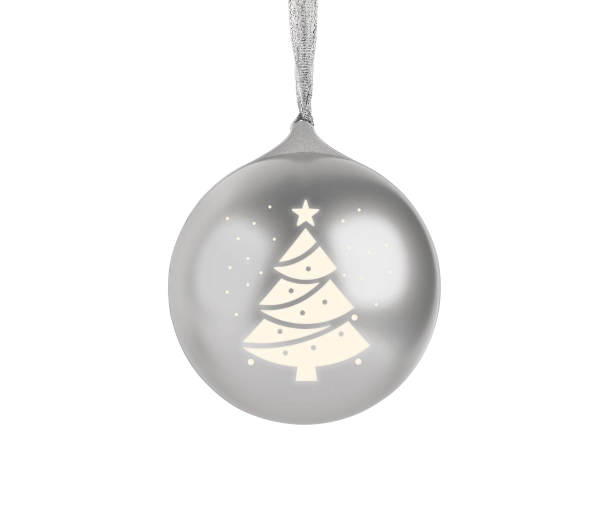 BigBen XMASBALLSILV Świecąca bombka świąteczna Srebrna