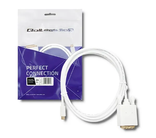 Qoltec 50417 USB 3.1 typ C - DVI 2m Biały