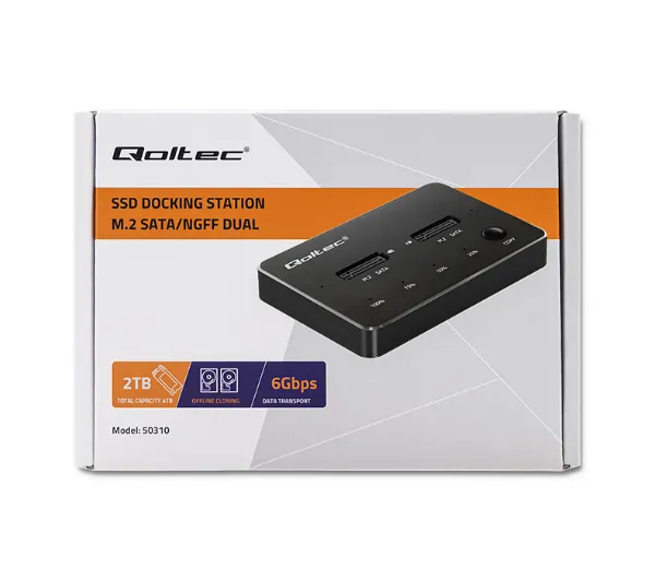 Qoltec 50310 do Dysków 2x SSD M.2 SATA NGFF USB typ C Czarny