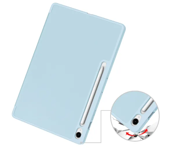 Bizon Case Tab Lizard z klapką do Samsung Galaxy Tab S10 FE Plus Błękitny