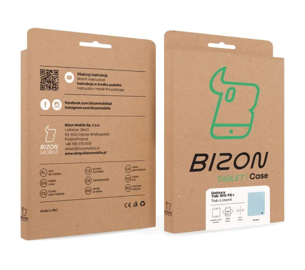 Bizon Case Tab Lizard z klapką do Samsung Galaxy Tab S10 FE Plus Błękitny