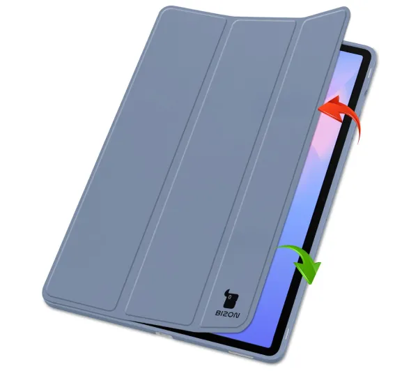 Bizon Case Tab Lizard z klapką do Samsung Galaxy Tab S10 FE Plus Lawendowy