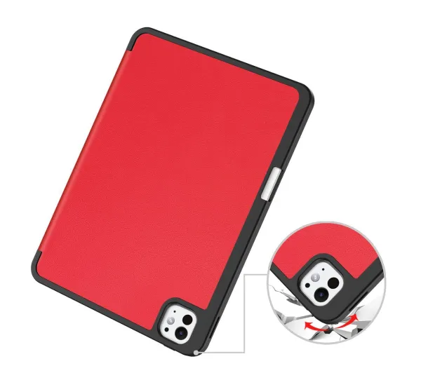 Bizon Case Tab Lizard z klapką do iPad Pro 11" 2025 / 2024 Czerwony