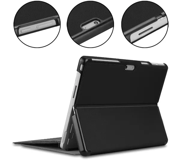 Bizon Case Tab Croc z klapką do Microsoft Surface Pro 11 / 10 / 9 Czarny