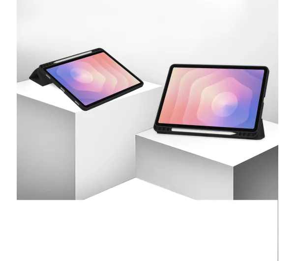 Bizon Case Tab Lizard z klapką do Samsung Galaxy Tab S11 Czarny
