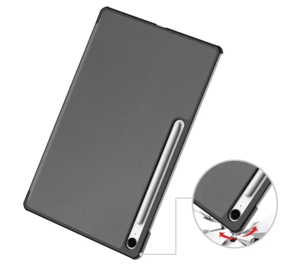 Bizon Case Tab Croc z klapką do Samsung Galaxy Tab S10 FE Plus Szary