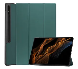 Bizon Case Tab Croc z klapką do Samsung Galaxy Tab S8 Ultra Ciemnozielony