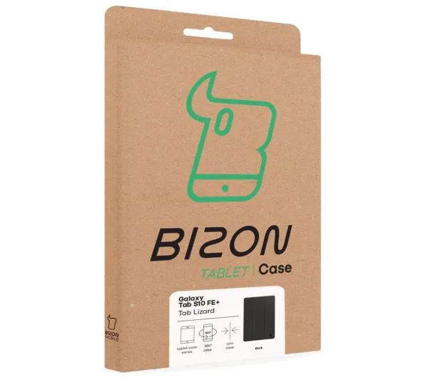 Bizon Case Tab Lizard z klapką do Samsung Galaxy Tab S10 FE Plus Czarny