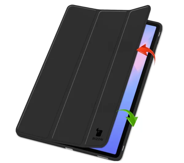 Bizon Case Tab Lizard z klapką do Samsung Galaxy Tab S10 FE Plus Czarny