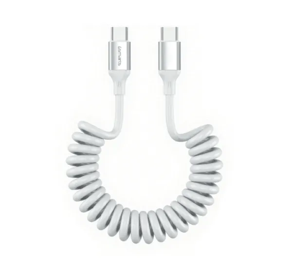 4smarts Kabel spiralny USB-C do USB-C 240W biały