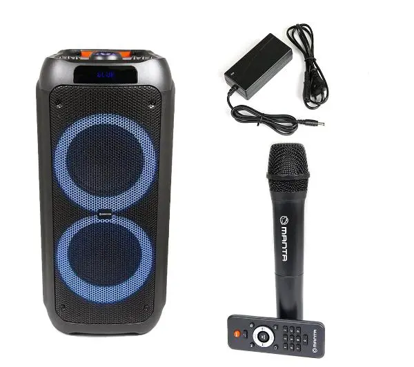 Manta SPK5310PRO 120W Bluetooth Radio FM Mikrofon Karaoke Czarny + Słuchawki MNH02 - ⚡ EURO HIT CENOWY! ⚡ - Kup na Raty - RRSO 0%