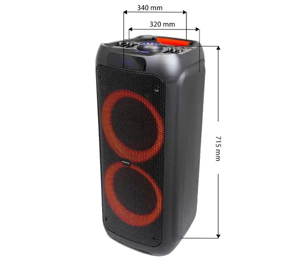 Manta SPK5310PRO 120W Bluetooth Radio FM Mikrofon Karaoke Czarny + Słuchawki MNH02 - ⚡ EURO HIT CENOWY! ⚡ - Kup na Raty - RRSO 0%
