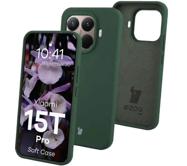 Bizon Soft Case do Xiaomi 15T Pro Ciemnozielony