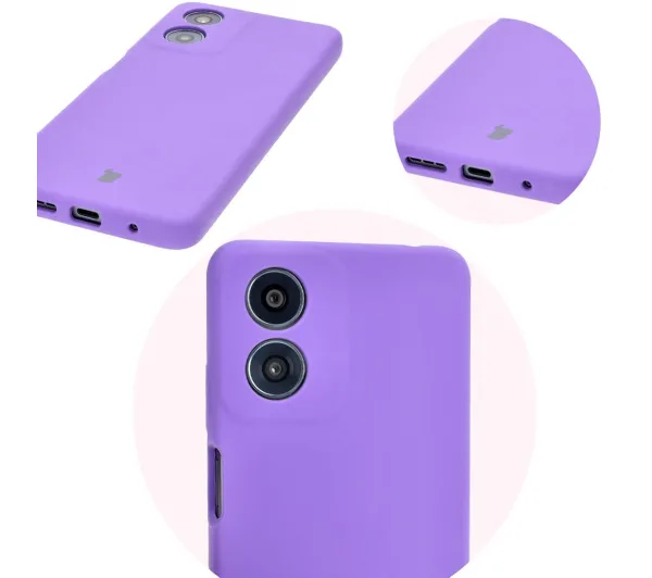 Bizon Bizon Soft Case do Motorola Moto G04 Fioletowy