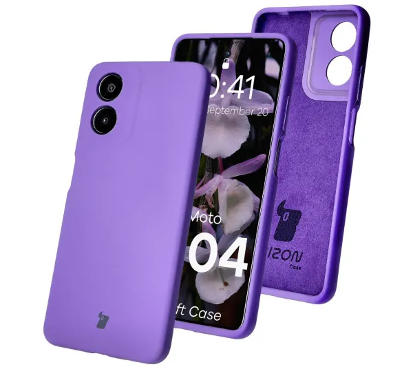 Bizon Bizon Soft Case do Motorola Moto G04 Fioletowy
