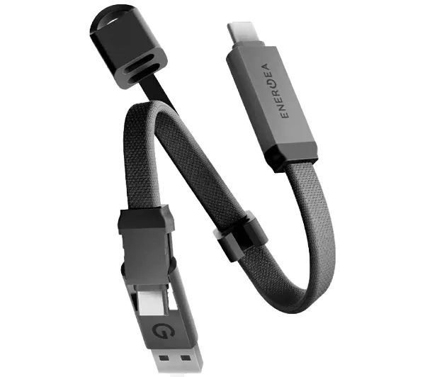 Energea Sheath Key 2w1 USB-C do USB-C/USB-A 60W 0,15m Szary