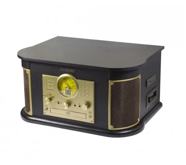 Technaxx Nostalgia TX-103 Półautomatyczny Napęd paskowy Bluetooth Odtwarzacz CD Magnetofon Brązowy - Kup na Raty - RRSO 0%