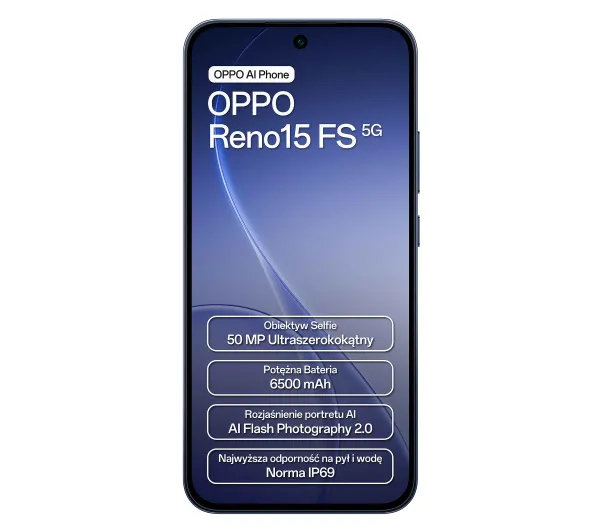OPPO Reno15FS 5G 8/512GB 6,57" 120Hz 50Mpix Granatowy - Kup na Raty - RRSO 0%