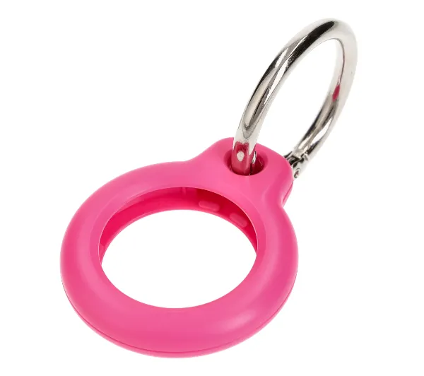 Bizon z kółkiem do kluczy Case Locator Keychain do AirTag Różowy