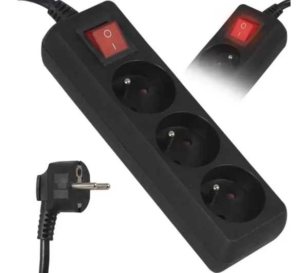 Vayox VA0305B-3 3 gniazda 3m Czarny