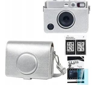 LoveInstant LI00454 etui+szkło+naklejki do Instax Mini Evo Srebrny