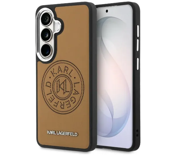 Etui KARL LAGERFELD Perforated KL MagSafe do Samsung Galaxy S26+ Brązowy