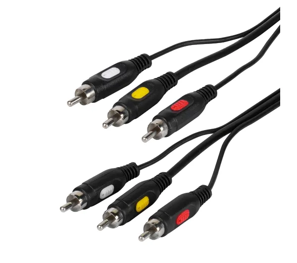 Vivanco 47029  3x RCA - 3x RCA 2m Czarny