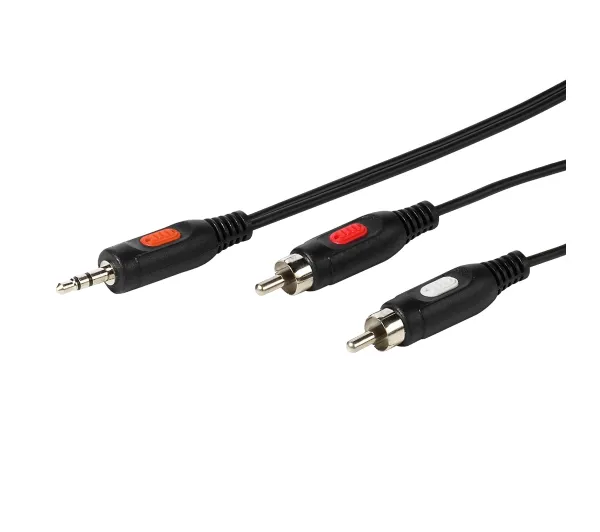 Vivanco VVAJACK2RCA50MMK jack 3,5 mm - 2x RCA 5m Czarny