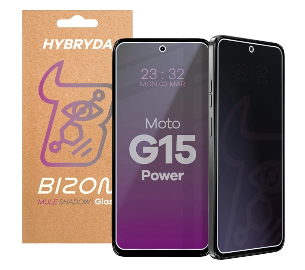 Bizon prywatyzujące Glass Mule Shadow do Motorola Moto G15 Power