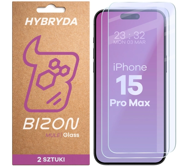 Bizon elastyczne Glass Mule Duo do iPhone 15 Pro Max 2 sztuki