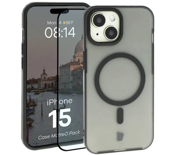 Bizon Case MatteO Pack do iPhone 15 Czarny