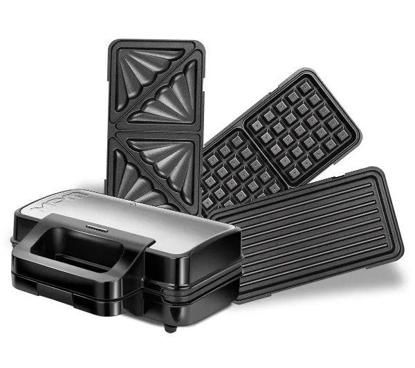 Opiekacze do kanapek - MPM MOP-43M Trójkąty Gofry Muszle 1000W