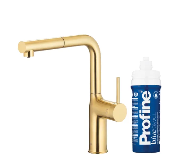 Baterie kuchenne - KFA Armatura Duero Pure Move Pull-Out 6623-423-39 Jasne złoto Stal szlachetna