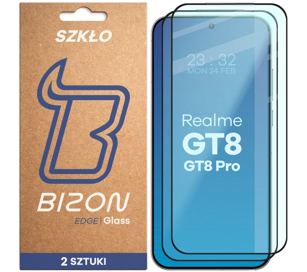 Bizon z ramką Glass Edge Duo do Realme GT 8 / 8 Pro 2 sztuki