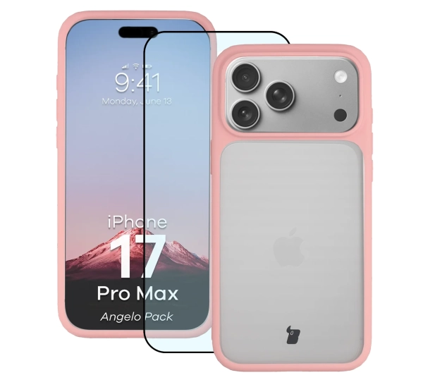 Bizon Angelo Pack do iPhone 17 Pro Max Jasnoróżowy