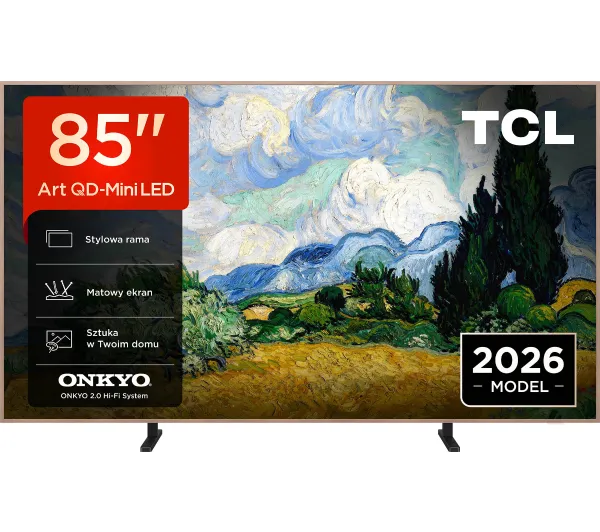 TCL NXTVision 85A400 Pro 85" QD-Mini LED 4K 144Hz Google TV Funkcje AI Dolby Vision Dolby Atmos DTS-X HDMI 2.1 DVB-T2