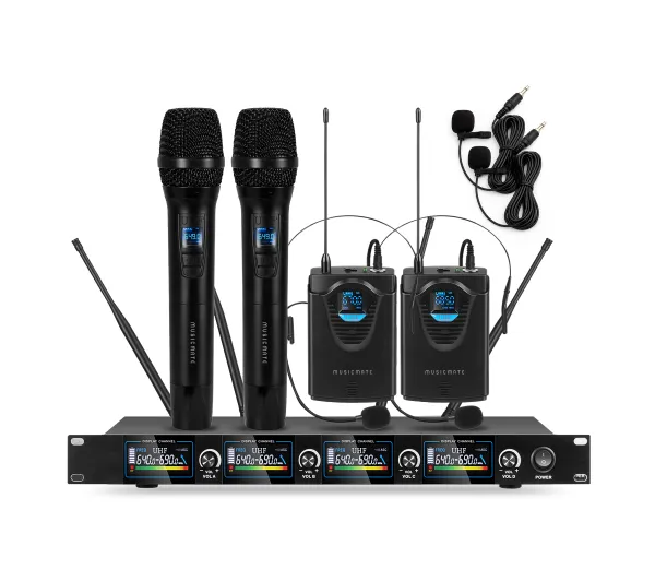 Musicmate Zestaw mikrofonowy MM-800 AirStage Dynamiczny Bezprzewodowy Czarny