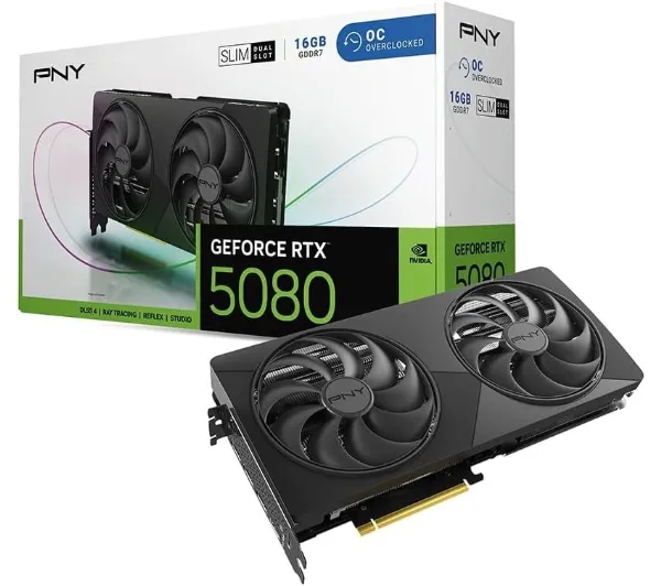 PNY GeForce RTX 5080 Dual-Fan Slim Overclocked 16GB GDDR7 256bit DLSS 4